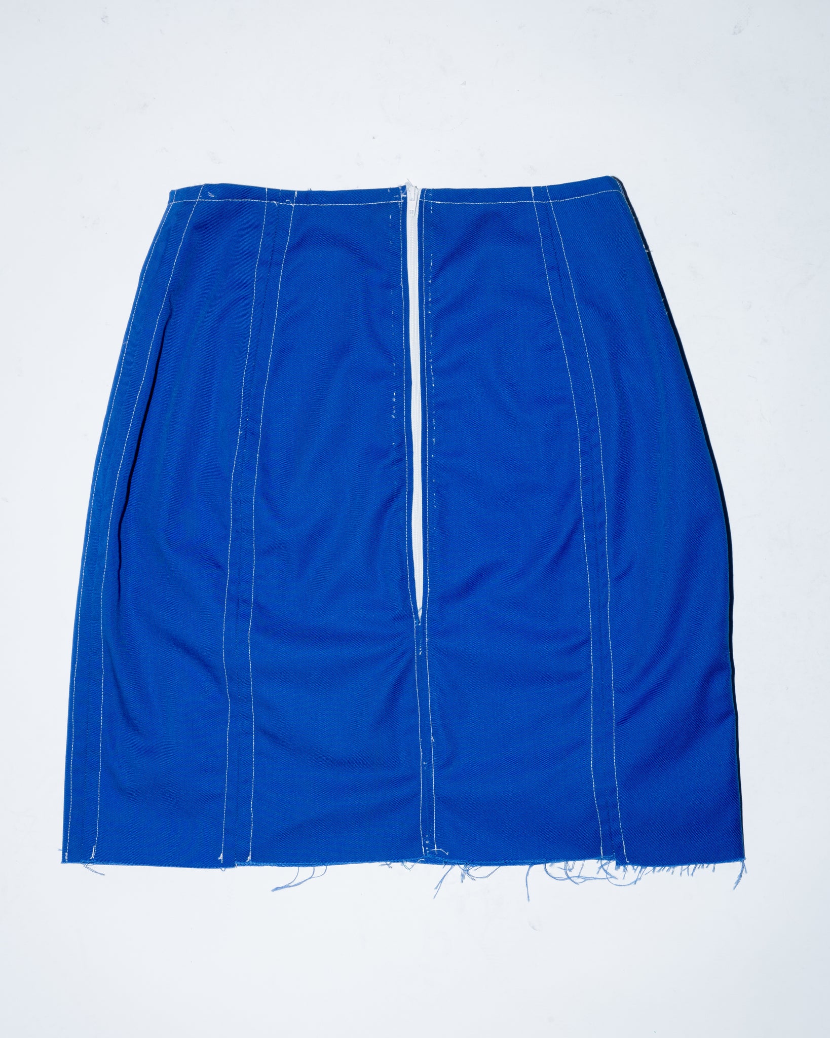 Royal Blue Paneled Pencil Skirt